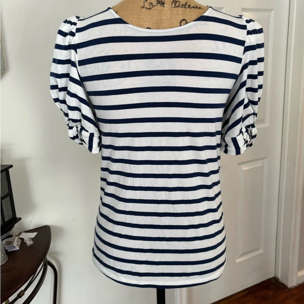 lilly pulitzer Women Stripped Top With‎ Balloon Sleeves Size S fits M